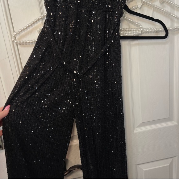 Elegant Black Sequin Jumpsuit XL Fashion Nova - Picture 6 of 13